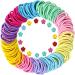 Hanyousheng 200Pcs Hair Ties Multicolor Elastic Hair Bands Girls Hair Bands Ponytail Holders Hair Ties Elastic Hair Bands Ponytail Holders for Girls Women with 15Pcs Mini Hair Clips(Multicolor)