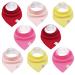 M.M.C.Baby single -colored triangular triangle 8 pieces made of cotton with adjustable push buttons spitting towel bibs for toddlers boys and girls set girls
