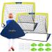 LIBERRWAY Soccer Goal 4'x 3' Portable Kids Soccer Goals for Backyard or Indoor Pop Up Soccer Net with 6 Training Cones, Carrying Bag, 8 Ground Stakes, 2 Set