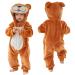 COOKY.D Baby Hooded Rompers Infant Winter Flannel Jumpsuit Pajamas 2-36 Months 3-6 Months Brown