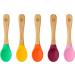 Bamboo Baby Weaning Spoons Set of 5 | Soft Silicone Tips | Easy Grip Handles | BPA-Free - Buy Online on GoSupps.com