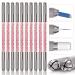 Microblading Supplies 10 Piece Double Sided Manual Pen Kit for Permanent Makeup Supplies | Durable Aluminum Pen With Lock-Pin Tech & Ergonomic Grip | Shape Eye Brows 10 Count Pink