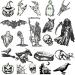 Ooopsiun Luminous Halloween Temporary Tattoos for Kids - 80 Black Styles Glow in The Dark Halloween Tattoos Party Favors Decorations for Boys Gilrs