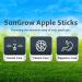SunGrow Apple Sticks 200g (7 oz) Wood Chew Sticks for Rabbits Chinchillas Bunny Hamster Squirrel Guinea Pigs 6" Small Animals Molar Pet Chew Toys Treat Sticks for Teeth Grinding 40 Per Pack - Buy Online on GoSupps.com