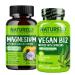 NATURELO Vegan B12 - Methyl B12 with Organic Spirulina - 90 Capsules and Magnesium Glycinate Chelate Complex - 120 Capsules Bundle