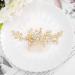 Elegant Gold Glossy Crystal Bridal Hair Crest - Flower & Pearl Hair Accessories for Weddings - Buy Online on GoSupps.com