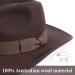 MIX BROWN Western Outback Hat - 100% Australian Wool - Crushable Men's Cowboy Hat - Wide Brim Pinch Front - Classic Style - Brown - Buy Online on GoSupps.com