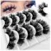 fdsmall False Eyelashes 8D Curl Wispy Long Lashes Fluffy Natural Look False Eyelashes 15 MM Faux Mink Lashes Soft Reusable Eye Lashes 5 Pairs (G5-4)