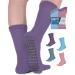 Diabetic Socks for Women and Men - 4 Pairs Non Binding Socks for Women | Non Slip Socks Mens | Gripper Socks for Men Medium Light Blue Blue Purple Pink