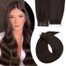 Elailite Tape Extensions Real Hair Hairpiece Adhesive Tape 40cm 30g Hair Extension Straight Remy 20 Pieces 16" Human Hair #02 dark brown