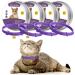 4 Pcs Calming Cats Collar Adjustable Cat Calm Collar Lavender Scent Relaxing Cat Collar with 2 Pendant for Puppies Cats Reduce Stress Aggression Anxious, up to 15 Inches Purple, Gold