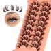 Brown Lashes Wispy False Eyelashes DIY Lash Clusters Fluffy Volume Mink Lashes Strip Lashes that Look Like Eyelash Extensions Fake Eye Lashes 9 Pairs Pack by ALICE G - Wispy