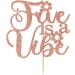 Five is a Vibe Cake Topper - Groovy 5th Birthday Party Decoration - Flower Rainbow Cake Decor for Girl Hippie Retro Disco Groovy 5 Years Old Birthday Party Decoration Supplies - Rose Gold Glitter - Buy Online on GoSupps.com
