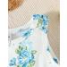 Puseky Toddler Girl Floral Print Dress and Ribbed Cardigan Set - Blue (2-3 Years) - Buy Online on GoSupps.com