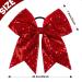 Whaline 8 Inch Glitter Red Jumbo Cheer Bows - 4 Pack | Large Cheerleading Hair Bows for Girls, Toddlers, Women - Elastic Ponytail Holder & Hair Accessories - Buy Online on GoSupps.com