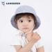 LANGZHEN Baby Girls Beach Sun Protection Hat - Adjustable Toddler Kids Hat with Chin Strap, Wide Brim Summer Play Hat - Light Blue Stars - 1-2 Years - Buy Online on GoSupps.com