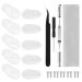Glasses Nose Pad Replacement Kit, YSSAIL Eyeglass Repair Kit with 5 Pairs of Nose Pads, Screws, Precision Screwdrivers, Tweezer and Cleaning Cloth for Eyeglass and Sunglasses A-transparent