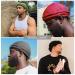JALANCY 4 PCS Men's Turban Set - Vintage Twist Head Wraps in Modal and Satin Lined Scarf - Black, Wine Red, Army Green, Dark Gray - Medium - Buy Online on GoSupps.com