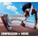 Charmking Open Toe Compression Socks (3 Pairs) 15-20 mmHg Circulation Support | All Day Wear | Small-Medium, Black/White/Grey - Buy Online on GoSupps.com