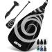 BPS New Zealand Alloy 2-Piece SUP Paddles - Lightweight Stand-up Paddle Board Paddle Adjustable Aluminum Shaft Nylon Blade Floating Paddleboard 2-piece Paddle Style 4: Koru - Black