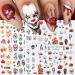 8 Sheets Halloween Autumn Fall Nail Art Stickers Decals Self Adhesive Skull Spider Web Pumpkin Design Manicure Tips Nail Decoration for Women Girls