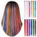 Shiny Clip-In Hair Tinsel Kit - 12 Pcs Colored Glitter Highlights for Women & Kids - Buy Online on GoSupps.com