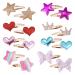 16 Pcs/8 Pairs Hair Clips for Girls  Star/Crown/Heart Shaped Kids Hair Barrettes  Cute Hair Clips Metal Snap Hair Pins Sparkly Hair Styling Accessories for Girls  Kids  Baby and Women