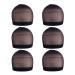 6 pieces hair network nylon wig caps wig cap set elastic breathable hair network for wigs (black) 6 count (pack of 1) black