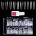 500PCS Clear Coffin Fake Nails with Nail Glue, Tiphulan Long Nail Tips for Acrylic Nails Professional, Full Cover Nail Tips 10 Sizes, Ballerina Shape False Nails with Box for Nail Salon & Home