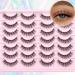 TNFVLONEINS 02M-Short 14 Pairs Natural Wispy Mink False Eyelashes - Short Cat Eye Extension for Natural Manga Strip Look - Buy Online on GoSupps.com