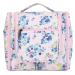 Travel Hanging Toiletry Wash Bag Makeup Cosmetic Organizer for Women (Pink Flower (Large)) Pink Flower-1 (Large)