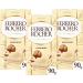  Ferrero Ferrero Rocher Pack of 3 white chocolate bars with hazelnuts 90g White chocolate filled with hazelnut cream and hazelnut pieces - Buy Online on GoSupps.com