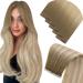LAAVOO VIRGIN TAPES Extensions Real Hair Blond Ombre Real Hair Extensions Tape Light Brown Balayage Ashblond Platinblond Hair Extensions Real Hair Tape #8/26/60 5pc 35cm Virgin-5PCs 4.4Virgin #8/27/60
