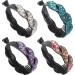 4 Pack Big Rhinestone Gem Jeweled Glitter Sparkly Leaf Plastic Banana Hair Claws Clips Clutcher Jaw Barrettes Grips Clamps Ponytail Bun Chignon Twist Holder Thick Hair Up Accessories for Women Girl
