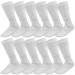 Falari 12-Pack Crew Length Diabetic and Circulatory Non Binding Physicians Approved Socks 13-15 White