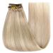 Youngsee 50cm Clip-In Real Hair Extensions - Ash Blonde & Platinum Highlights 120g Full Volume (7pcs) - Smooth & Easy to Use - Buy Online on GoSupps.com