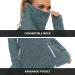 Soneven Women's Running Fleece Sweatshirt Cowl Neck Pullover with Thumb Holes and Neck Gaiter - Teal (Large) - Buy Online on GoSupps.com