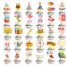 60PCS Colorful Cupcake Toppers 30 Styles Happy Birthday Cake Toppers Cupcake Picks for Boys Girls Party Supplies Decorations