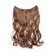 Silk-Co hair extension with rubber band adjustable Secrets hair part synthetic extensions with cord invisible corrugated extensions for women red-brown 50cm 50 cm red-brown