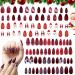 4 pieces of Christmas shiny stilett medium wrong nails Christmas tree fashion style acrylic artificial nail tips for Christmas party nail decoration (6 sizes) 1 piece (1 Pack)