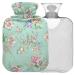 Naanle hot hot water bottle with cover vintage flowers Transparent hot water bottle heat bottle for back pain relief handfoot warmer neck hot and cold therapy 1l