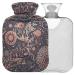 Naanle vintage floral deer hot water bottle with reference heat and cold therapy Transparent hot water bottle 2l large hot hot water bottle for bed hand feet heat pain relief