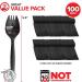 100 Pack Disposable Sporks - Black Plastic, BPA Free, Heavy Weight Fork Spoon for School Lunch, Picnics, Catering - Stock Your Home - Buy Online on GoSupps.com