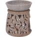 Guru Shop Indian Fragrance Lamp | Essential Oil Diffuser & Tealight Holder | Round Beige Aroma Lamp (12x9x9 cm) for Aromatherapy - Buy Online on GoSupps.com