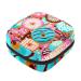 Menstruation pad bag with zipper women's napkin bag tampons collective bags for women and girls (sweet donut pink green)