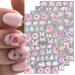 JMEOWIO 3D Embossed Spring Flower Nail Art Stickers Decals Self-Adhesive Pegatinas U as 5D Colorful Summer Floral Nail Supplies Nail Art Design Decoration Accessories 4 Sheets