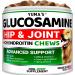 Glucosamine Chews for Dogs - Joint and Hip Support - Chondroitin Turmeric MSM Green-Lipped Mussel - Vet Formulated - Made in USA