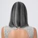 Allbell 14-Inch Brown Bob Wig with Bangs - Heat Resistant Synthetic Wig for Daily Use - Black with Gray - Buy Online on GoSupps.com