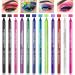 Geruicee 12 Colors Eyeliner Pen Set Glitter Eyeliner Pencil Pearl Eyeliner Pencil Waterproof Colored Eyeliners Long-Lasting Professional Eye Makeup Set for Women