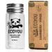 Ecoyou dental floss sustainable from bamboo activated carbon in plastic-free & reusable glass flacon-vegan with mint taste-white 30 m 2-part set